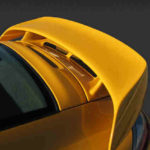 Misha Design Porsche 996 GT2M wing on yellow Carrera 911