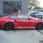 Misha Design Porsche 996 Turbo GT2 wing on burgundy 996 TT