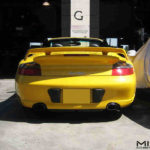 Misha Design Porsche 996 Turbo GT2 wing on yellow 996 TT cabriolet
