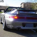 Misha Design Porsche 996 C4S GT2M wing on seal gray cabriolet Carrera 4S