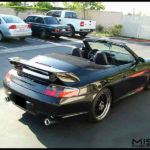 Misha Design Porsche 996 GT2M wing on black cabriolet Carrera 4