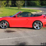 Misha Design Porsche 996 GT2M wing on red cabriolet Carrera 911