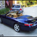Misha Design Porsche 996 GT2M wing on blue cabriolet Carrera 4