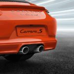 Painted rear apron for vehicles without sports exhaust system
